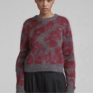 Rag & Bone Leopard-Print Mohair-Blend Crewneck Sweater